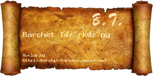 Barchet Tárkány névjegykártya
